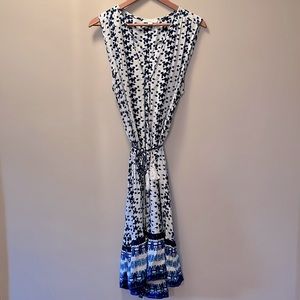 Beachlunchlounge Collection marine blue and white sleeveless sundress XL.Viscose